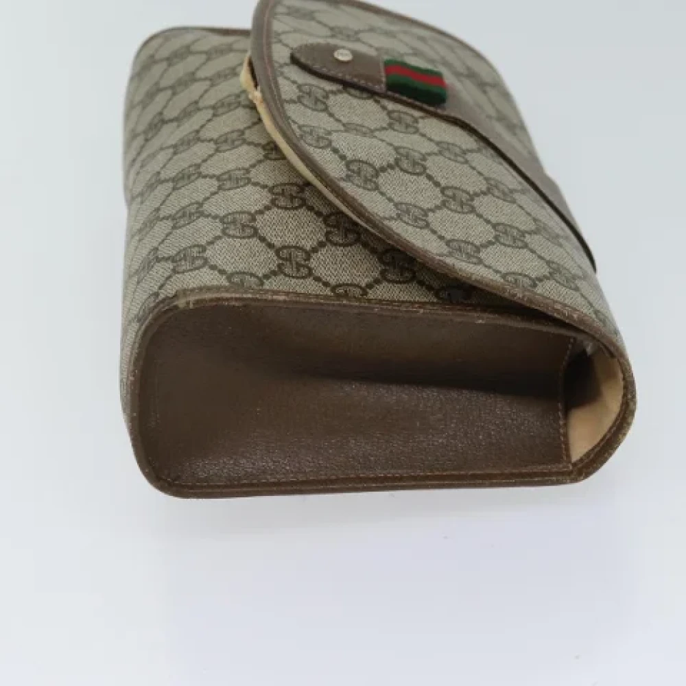 Gucci Vintage Pre-owned Leather clutches Beige Dames