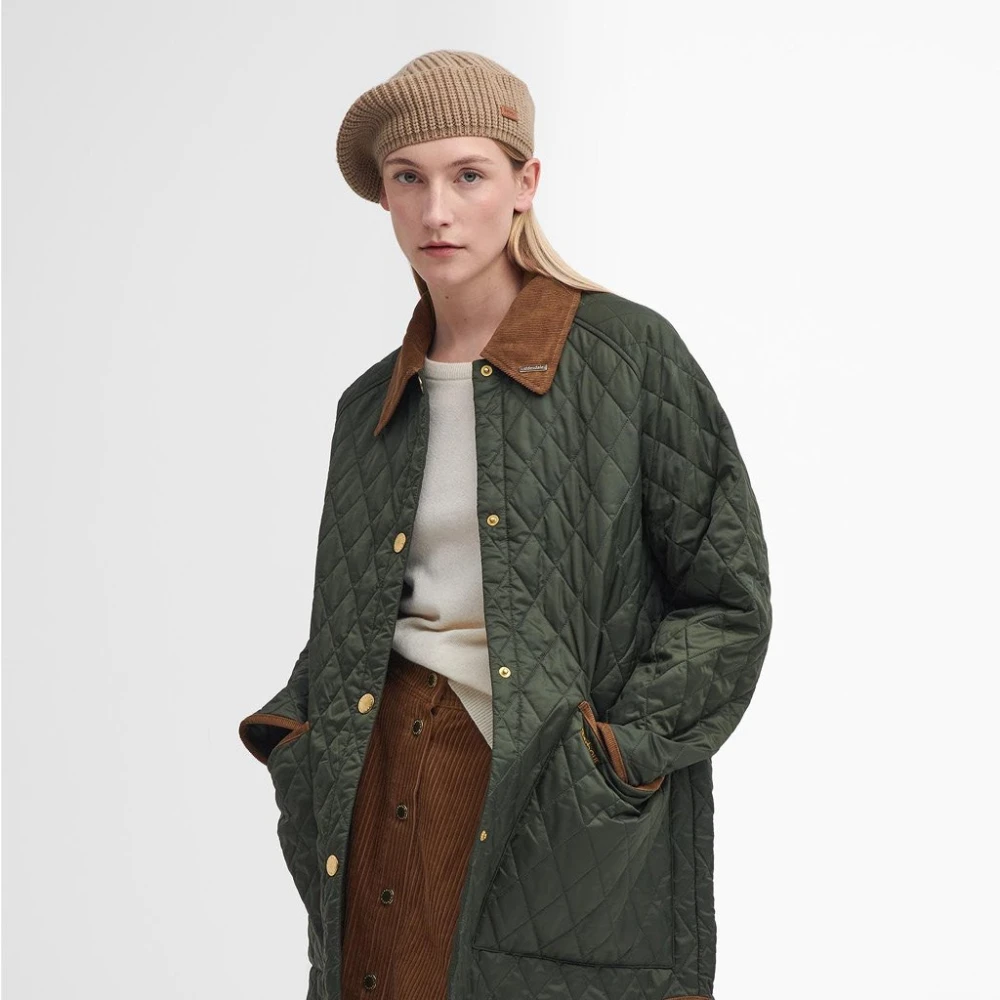 Barbour Gewatteerde Groene Jas Oversize Model Green Dames