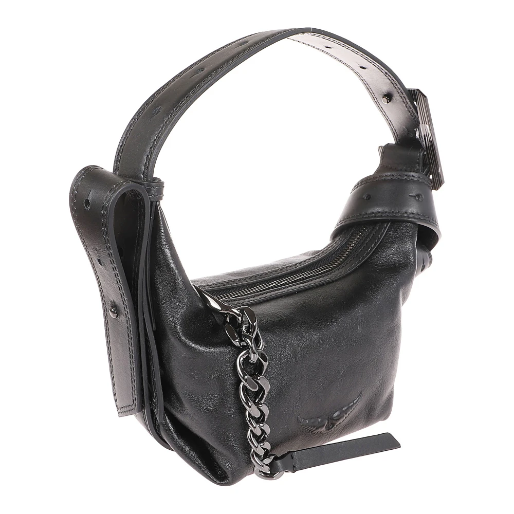 Zadig & Voltaire Zwarte leren omvormbare crossbody tas Black Dames