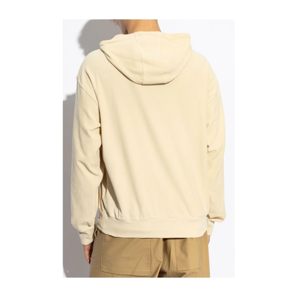 Givenchy Velvet Hoodie met Logo in Reliëf Beige Heren