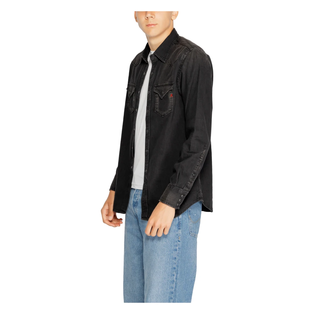 Replay Long Sleeve Shirt Black Heren