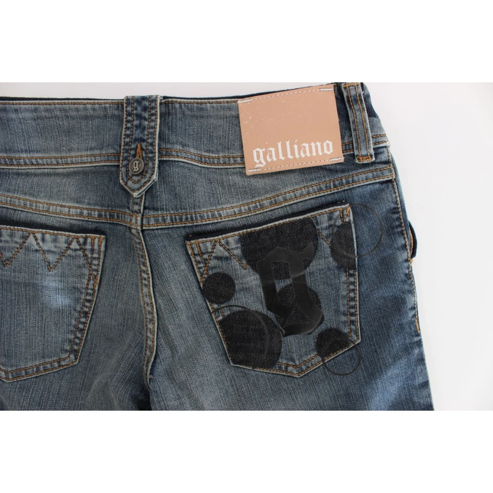 John Galliano Elegante Bootcut Jeans in Blauwe Wassing Blue Dames