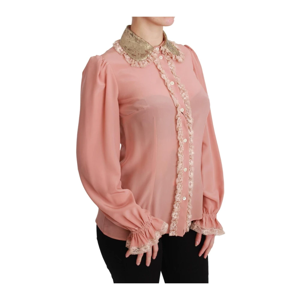 Dolce & Gabbana Women's Pink Sequin Blouse