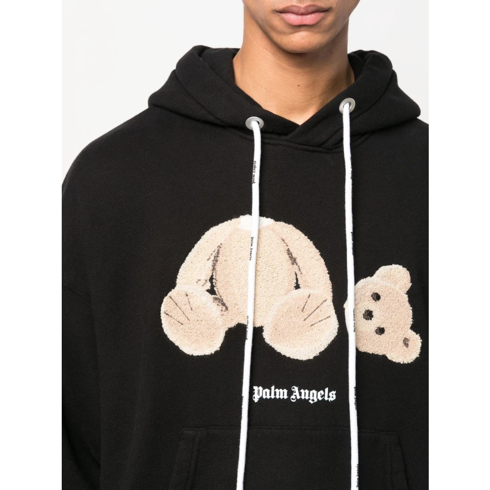 Palm Angels Hoodie Bear Black Heren