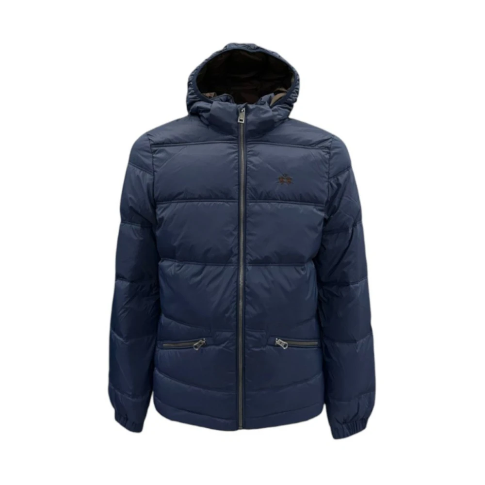 La Martina Men's Blue Winter Jackets, L, Bomber Jacket