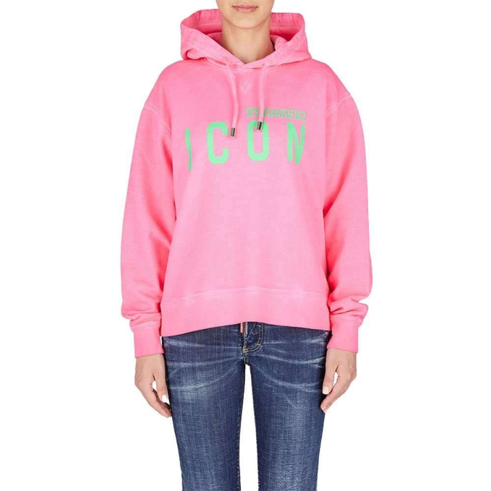 Dsquared2 Icon Hoodie - Rosa Pink, Dam