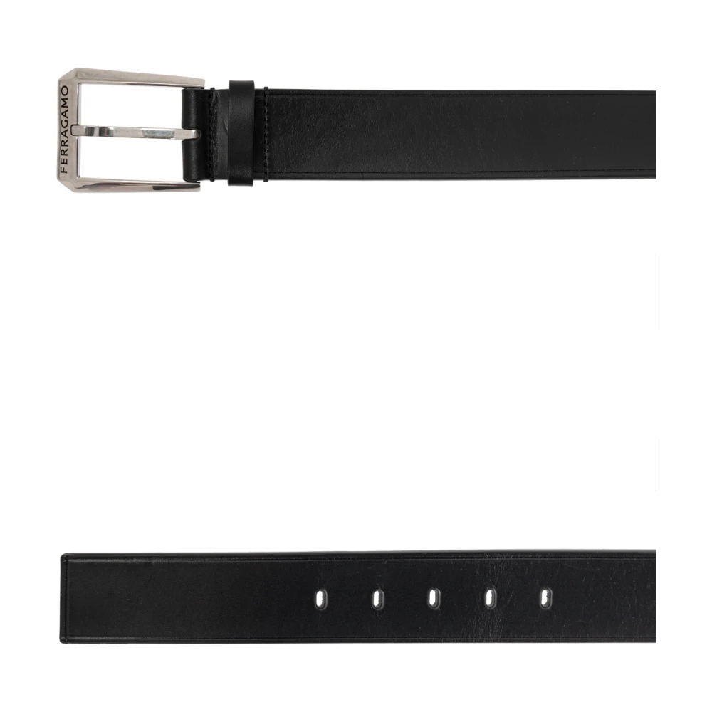 Salvatore Ferragamo Leren riem Black Dames