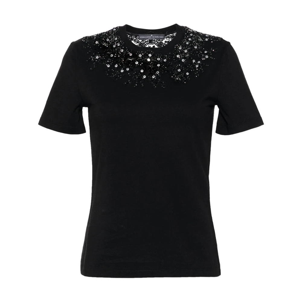 Ermanno Scervino Casual Katoenen T-Shirt Black Dames