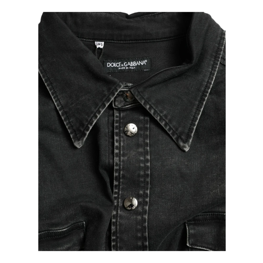 Dolce & Gabbana Stijlvolle Denim Casual Shirt met Lange Mouwen Black Heren