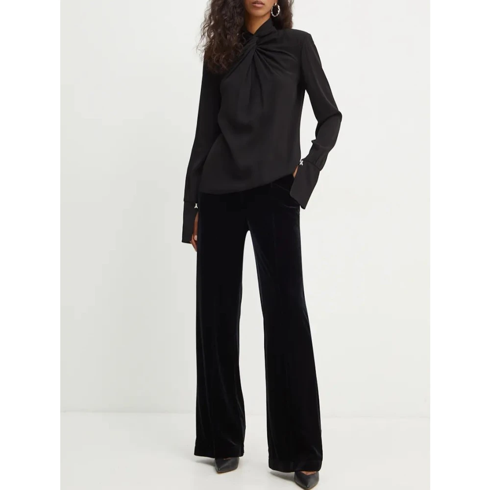 PATRIZIA PEPE Essentiële Knoopshirt Black Dames