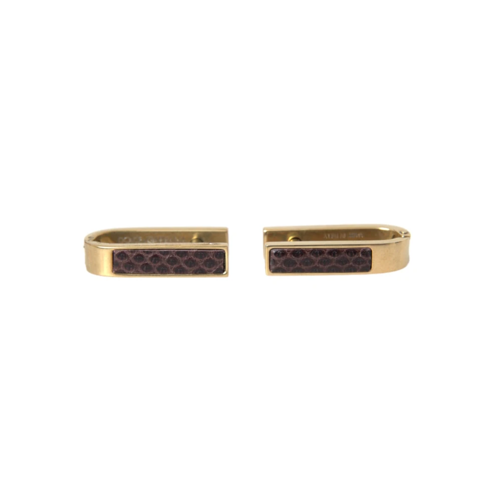 Dolce & Gabbana Goudkleurige Logo Manchetknopen Yellow Heren