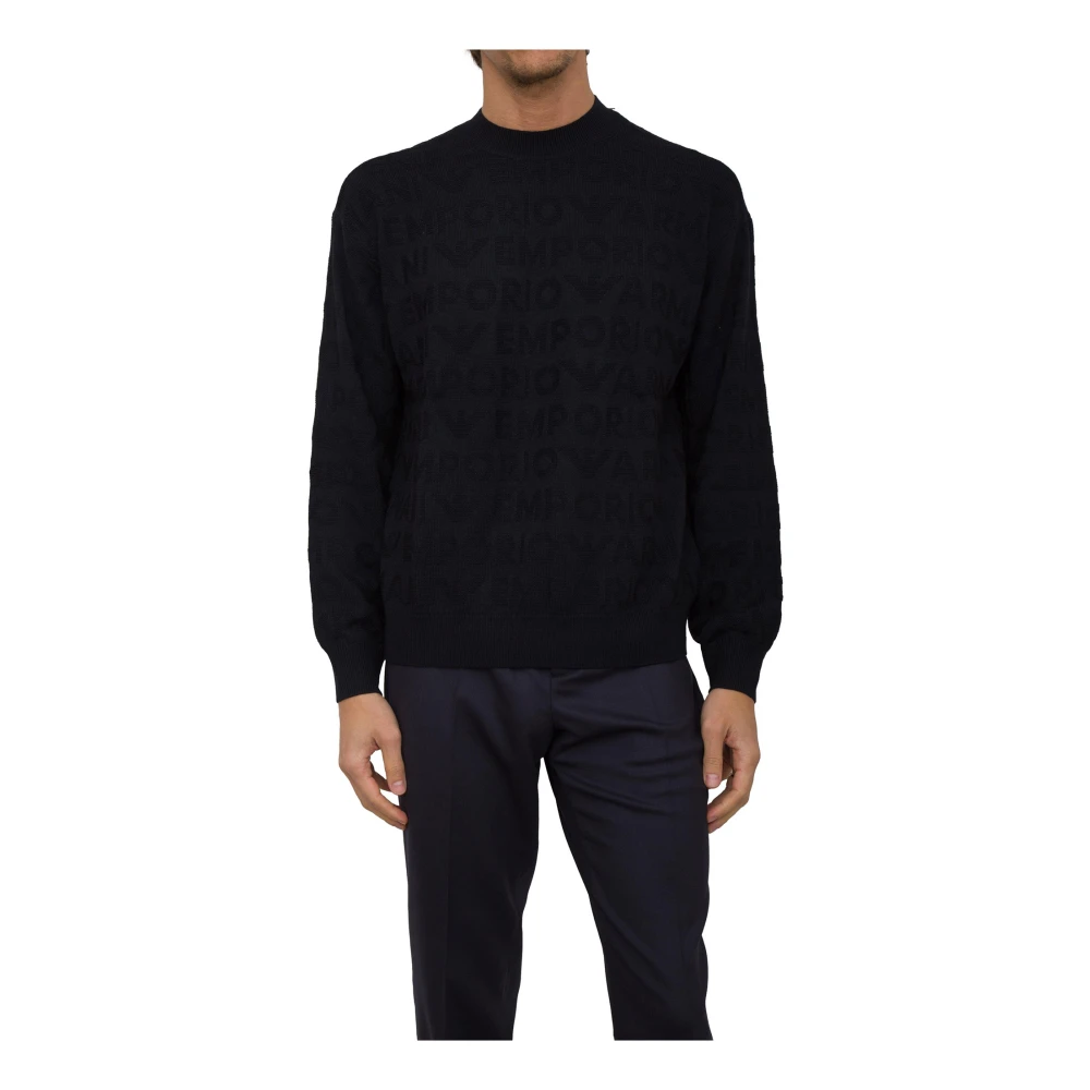 Emporio Armani Mannelijk Blauw E Pullover Sweater Stijlvolle Mode