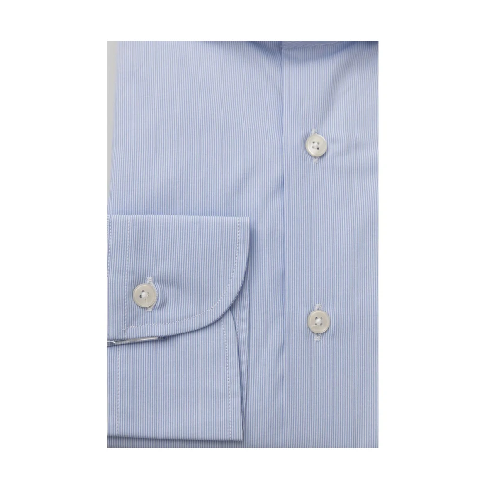 Bagutta Elegante lichtblauwe katoenen overhemd met Franse kraag Blue Heren