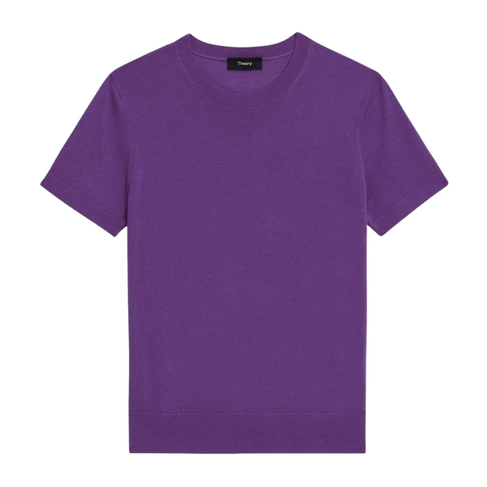 Theory Korte mouwen trui van Regal wol Purple Dames