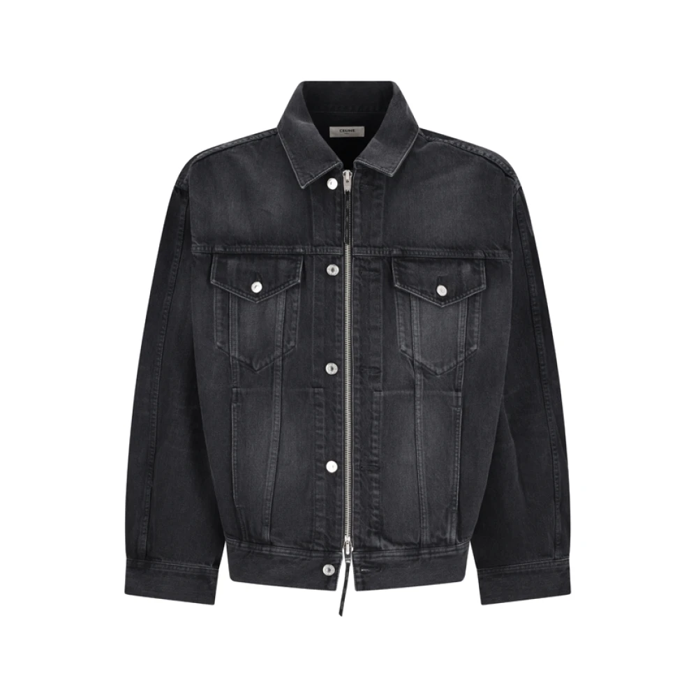 Celine Black Denim Jackets, Male, S, Trucker Jacket