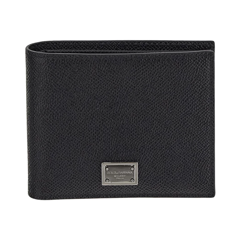 Dolce & Gabbana Portemonnee met klep en muntvak Black Heren