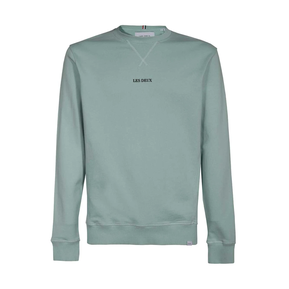 Les Deux Katoenen Crew-Neck Sweatshirt Blue Heren