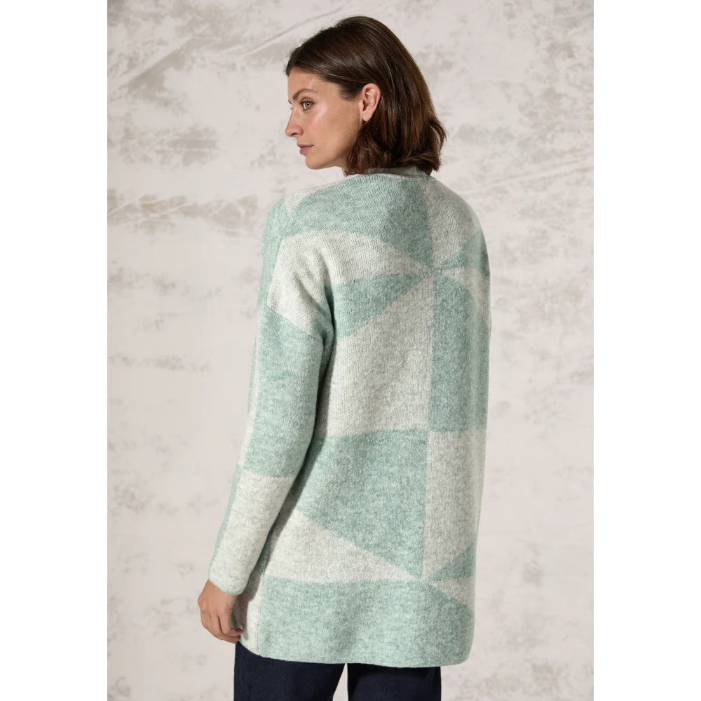 cecil Grafisch Patroon Lang Vest Green Dames