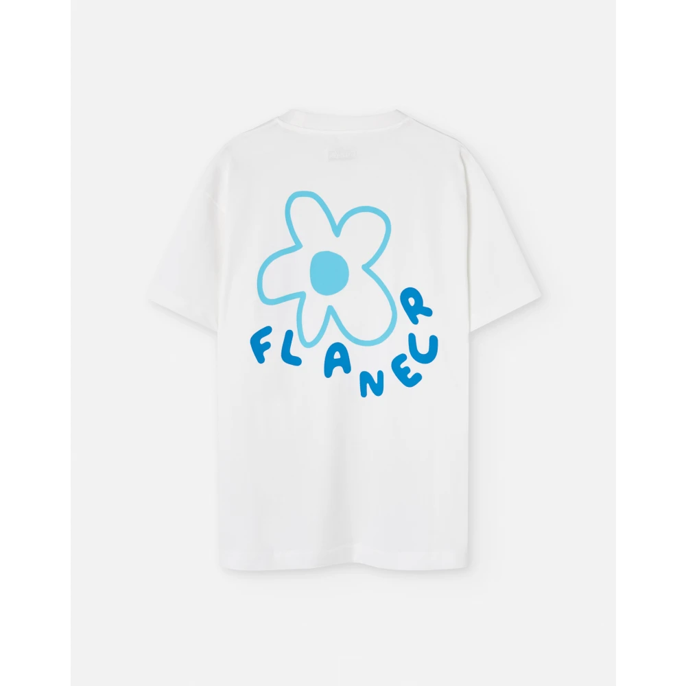 Flâneur Wit overhemd met achterprint White Heren