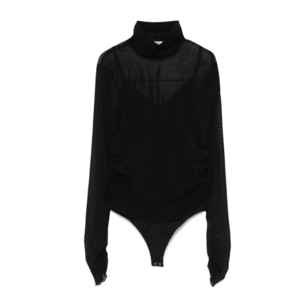 Simkhai Mesh High Neck Long Sleeve Body Black Dames