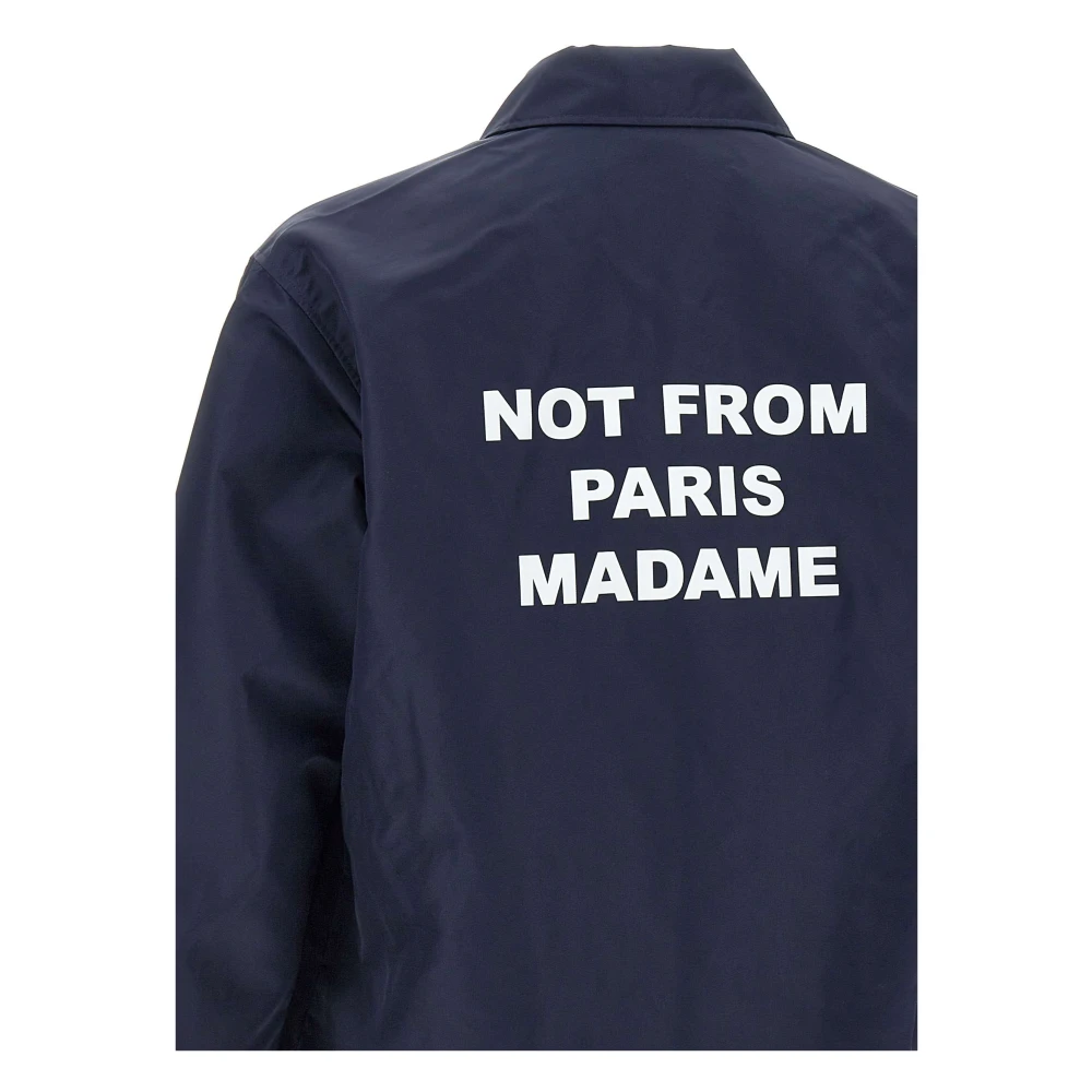 Drole de Monsieur Blauwe waterafstotende jas met slogan Blue Heren