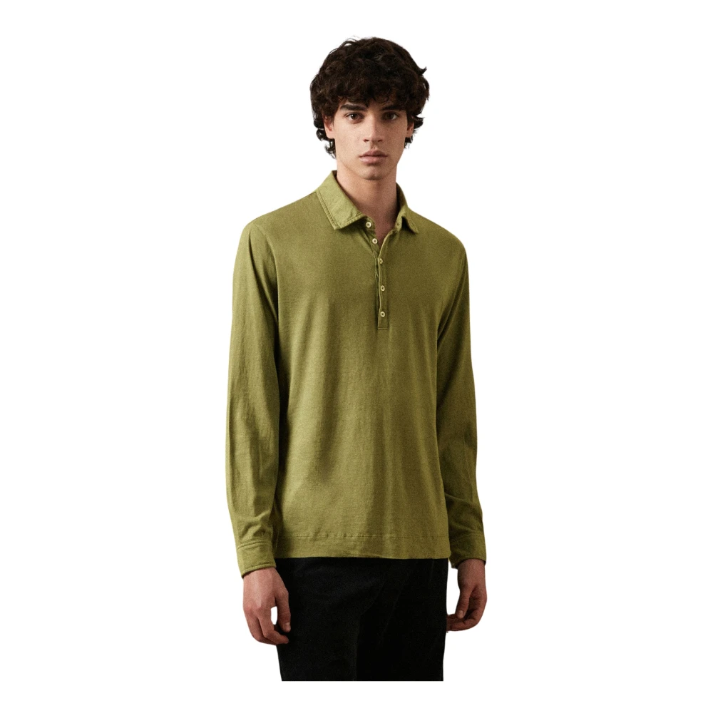 Massimo Alba Ischia Polo Shirt met Lange Mouwen Green Heren