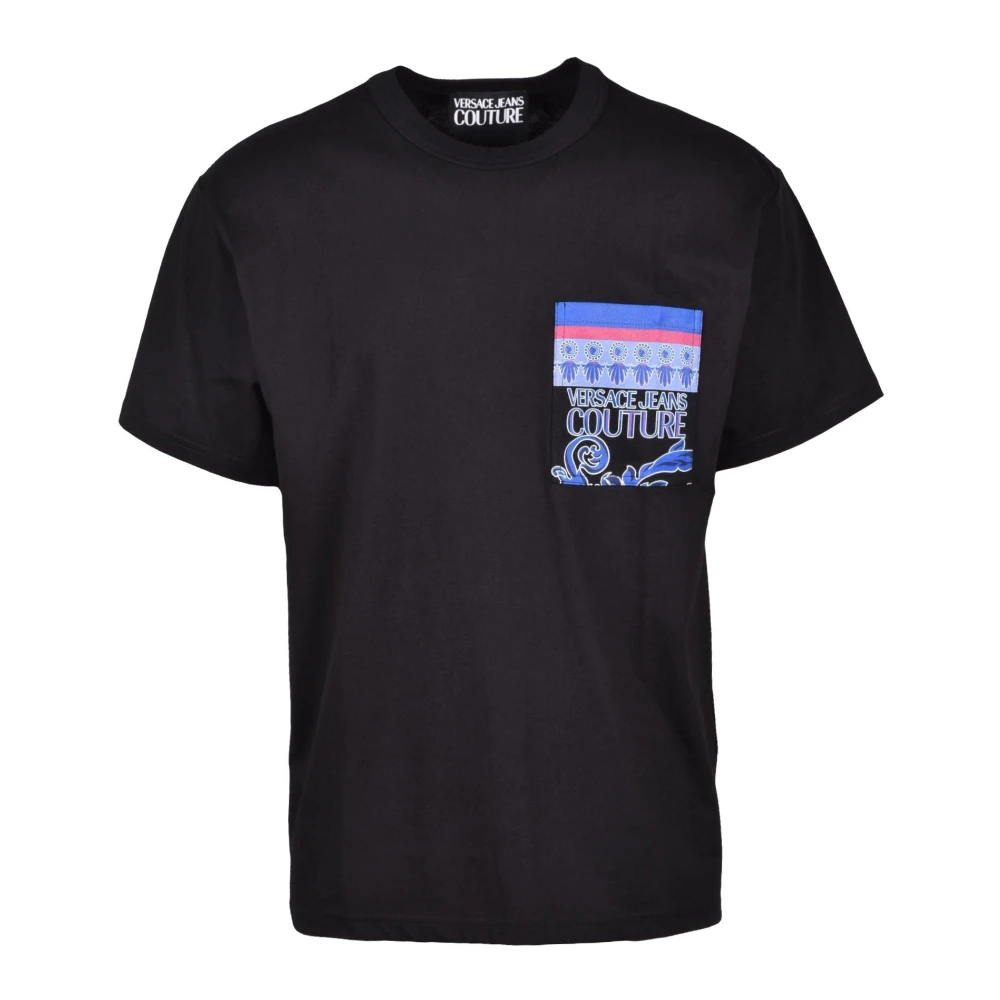 Versace Jeans Couture Katoenen T-shirt met Stijlvol Ontwerp Black Heren