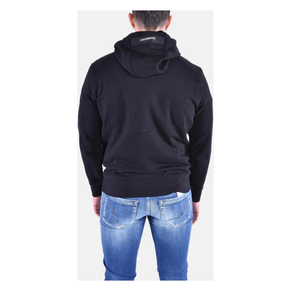 C.P. Company Diagonaal Verhoogd Fleece Hoodie Black Heren