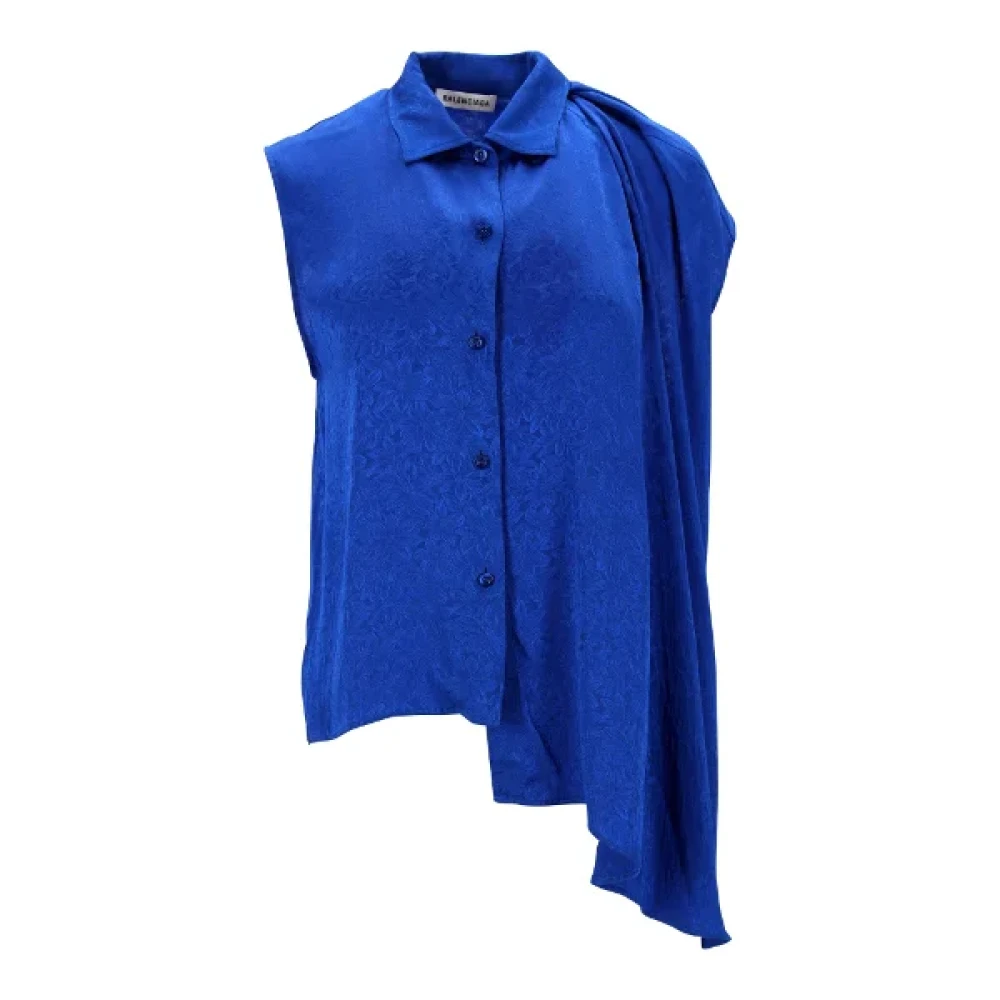 Balenciaga Vintage Pre-owned Silk tops Blue Dames