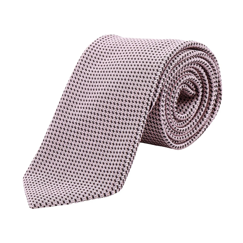 Tom Ford Zijden stropdas met micro-patroon Pink Heren