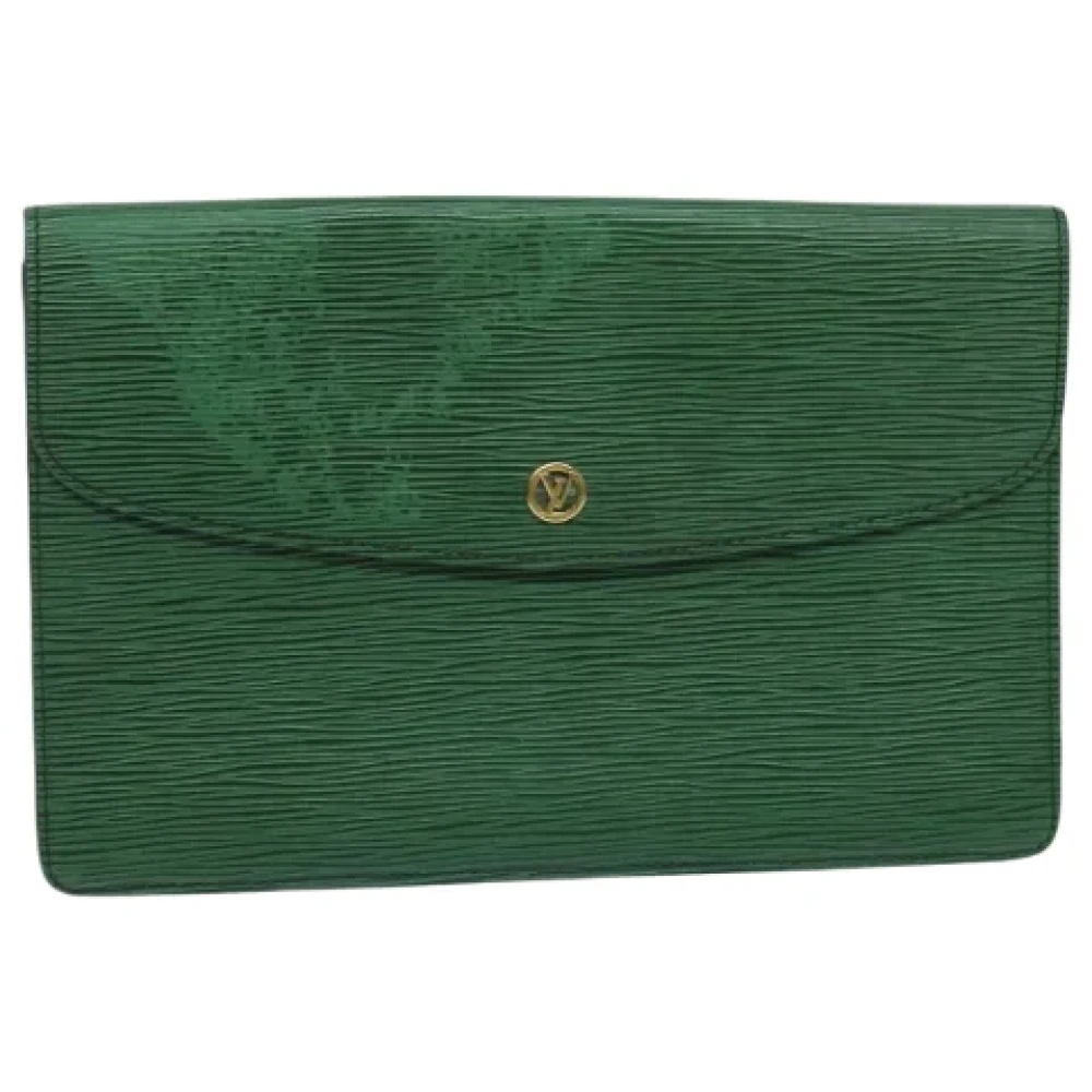Louis Vuitton Vintage Pre-owned Leather clutches Green Dames