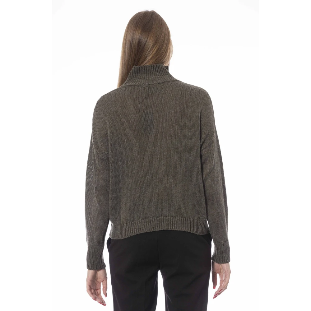 Baldinini Volcano Neck Lange Mouw Trui Green Dames