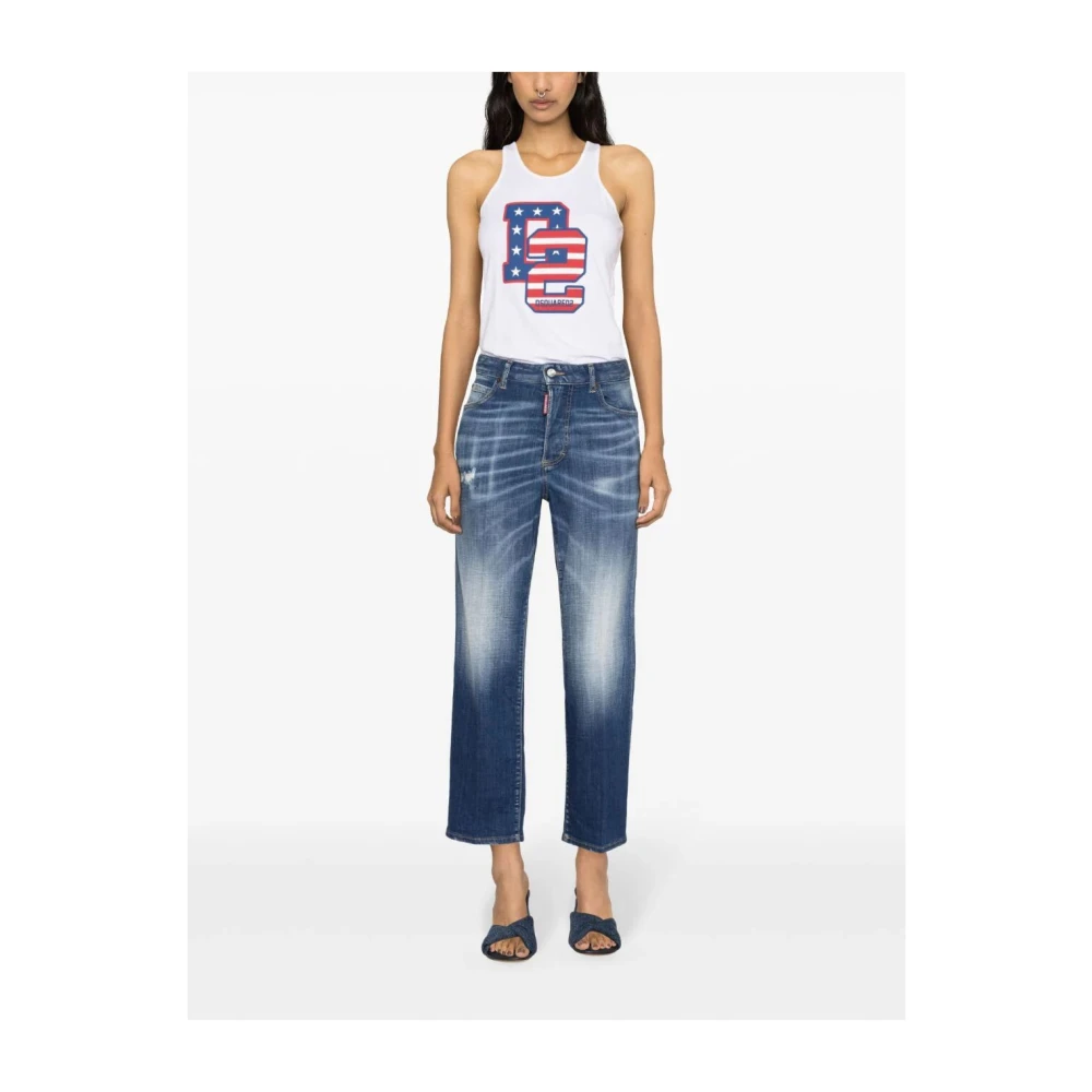 Dsquared2 Casual Katoenen Broek Blue Dames