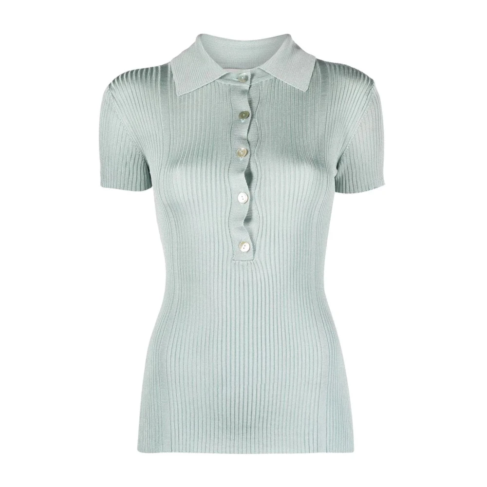 Aeron Blue Polo Shirts, Female, Xs, Ribbed Polo Shirt