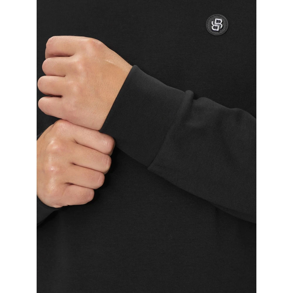 Boss Metalen Logo Crewneck Sweatshirt C Sharpe Black Heren