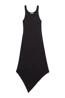 robe-noire-en-jersey-avec-ourlet-echarpe