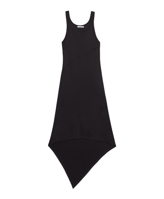 robe-noire-en-jersey-avec-ourlet-echarpe