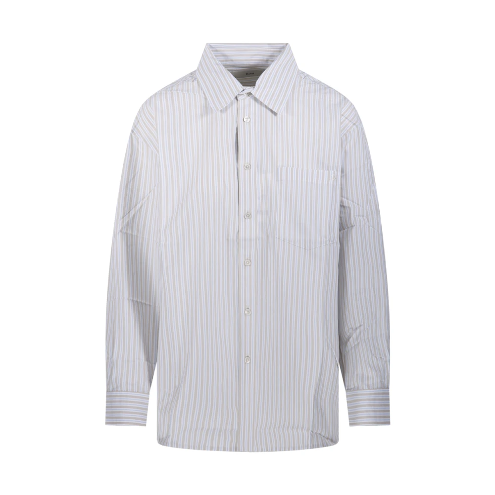 Dunst Women's White Oversized Striped Shirt - Shirts - M - Blouses & Shirts
