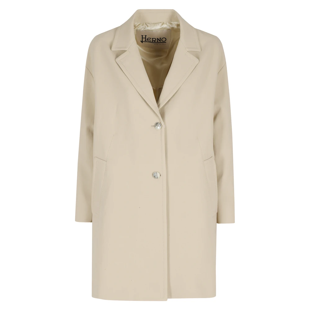 Herno Vrouw Beige Jassen Dames, L, Lange Jas