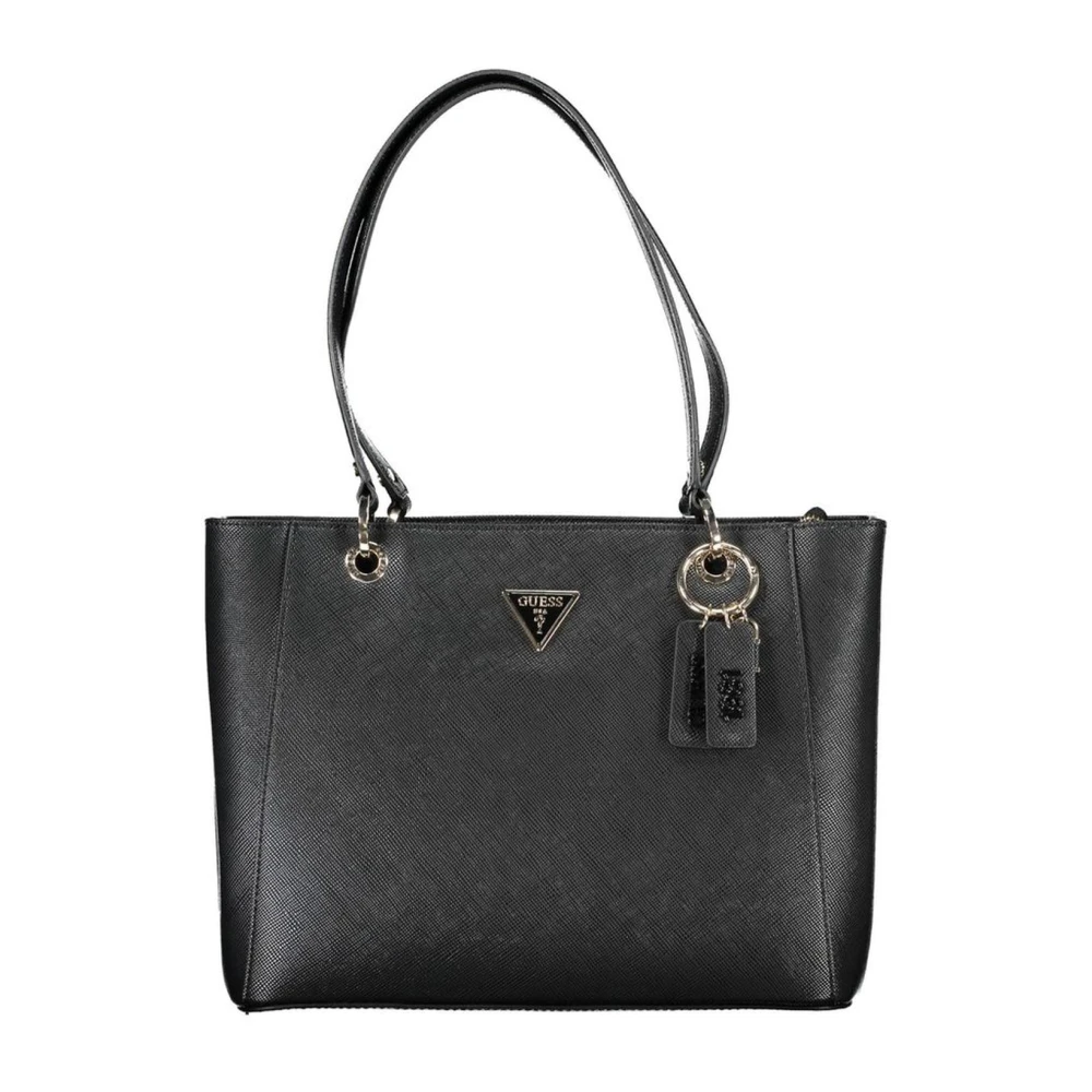 Guess Women's Black Shoulder Handbag With Multiple Pockets