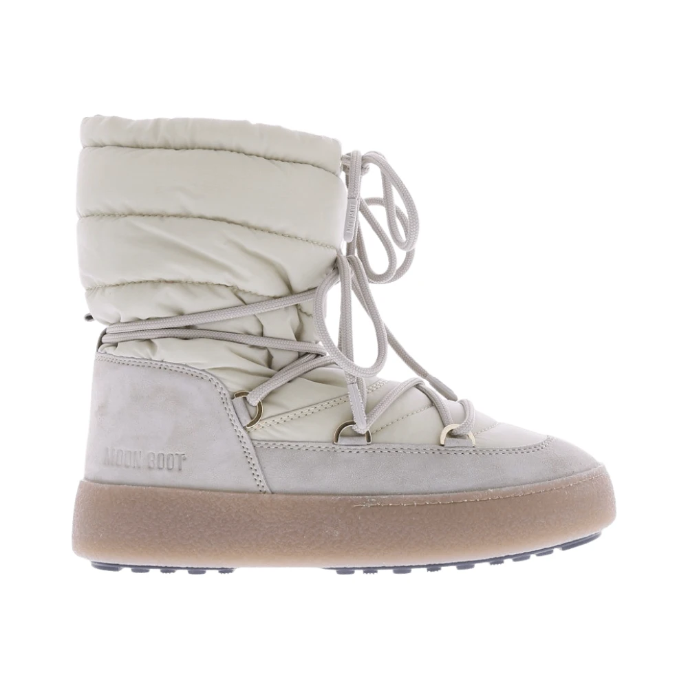 Moon Boot Women's Beige Ltrack Suede Nylon Winter Boots