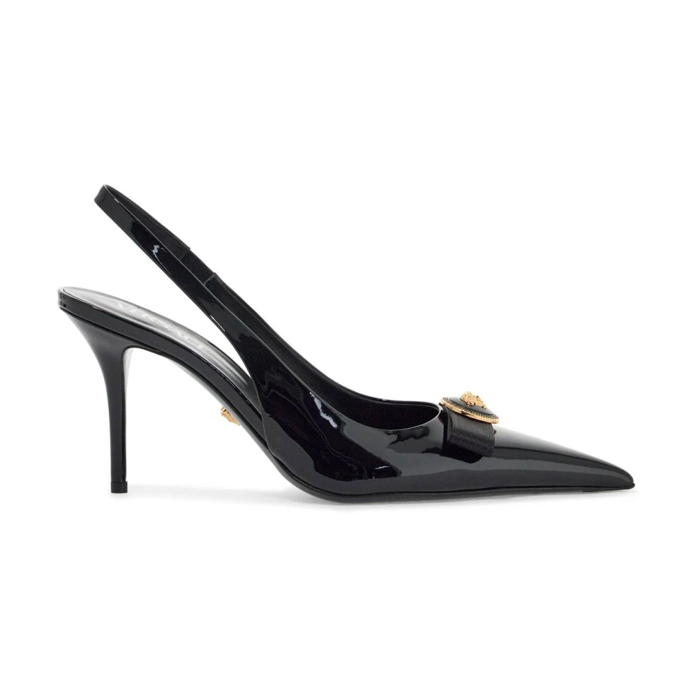 Versace Ribbon Slingback Patent Leren Hakken Black Dames