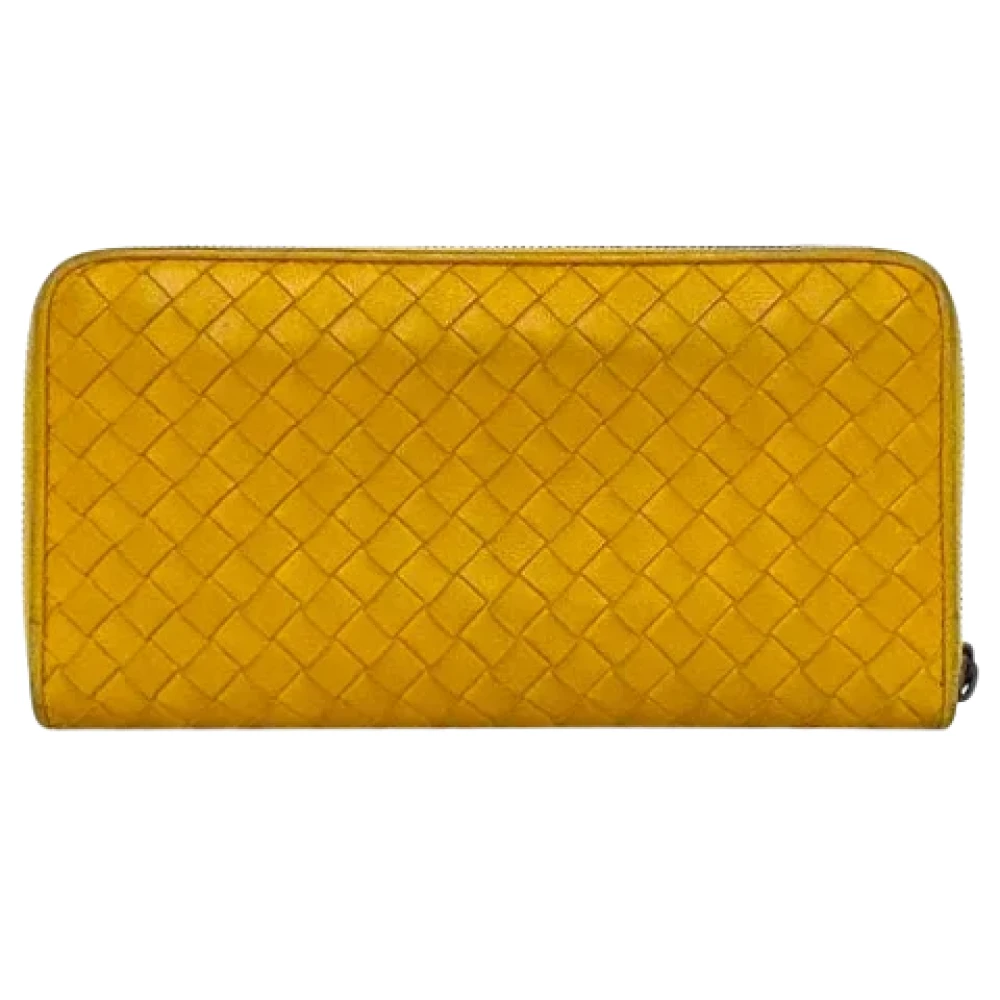 Bottega Veneta Vintage Pre-owned Leather wallets Yellow Dames