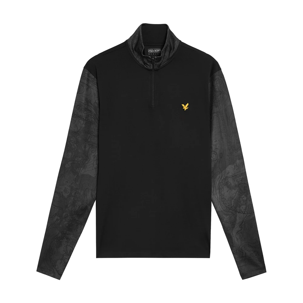Lyle & Scott Mid Layers Printed Contour Midlayer Black Heren