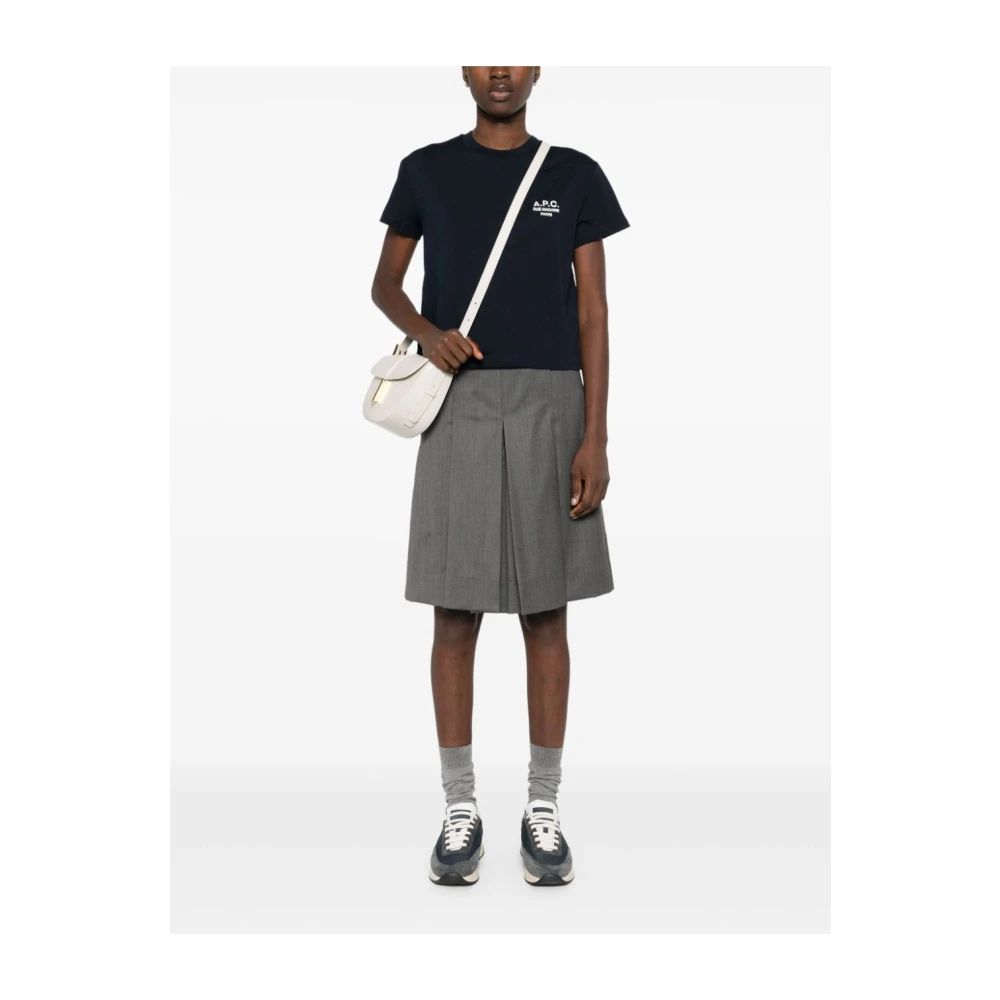 A.p.c. Geborduurd Rue Madame T-shirt Blue Dames