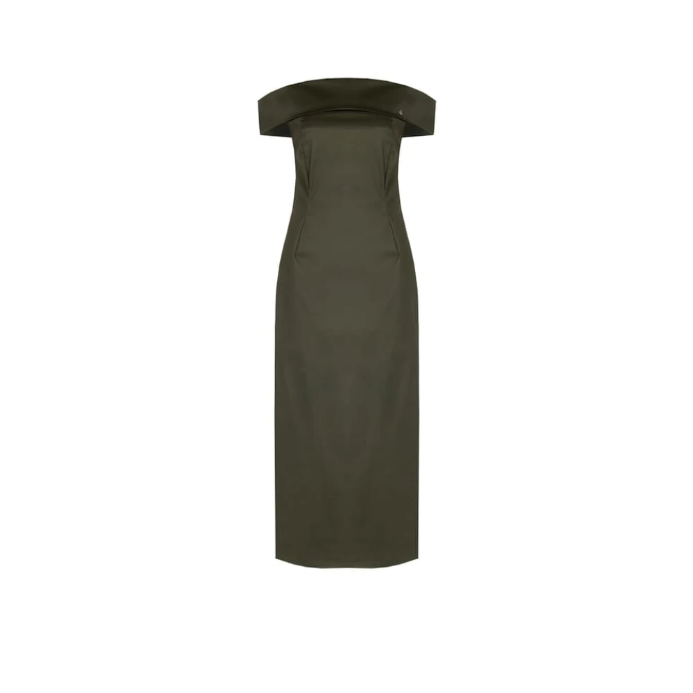 RINASCIMENTO Bardot Jurk met Halslijn Green Dames
