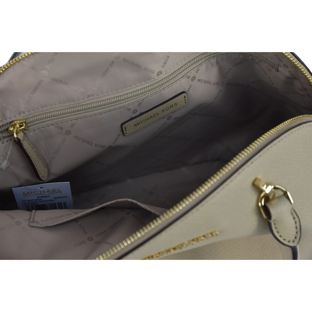 Michael Kors Emmy Large Dome Schoudertas Beige Dames