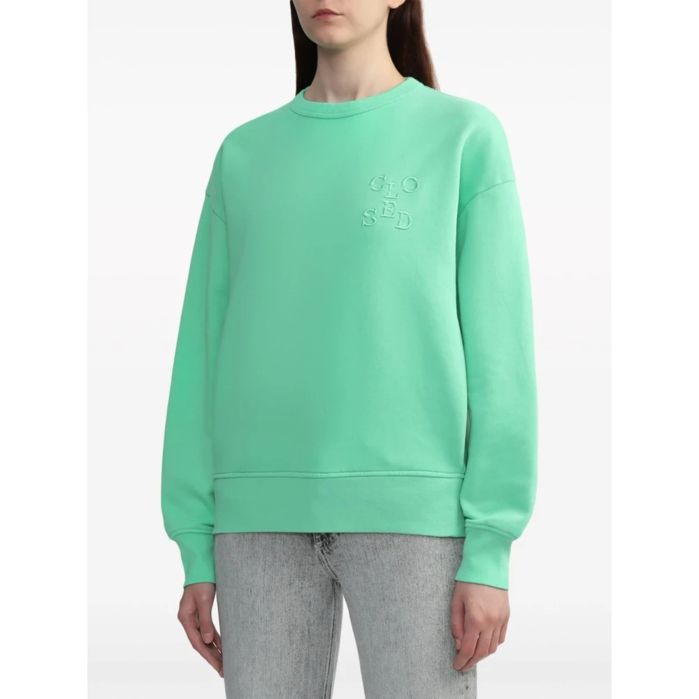 closed Sweatshirts Hoodies Green Dames