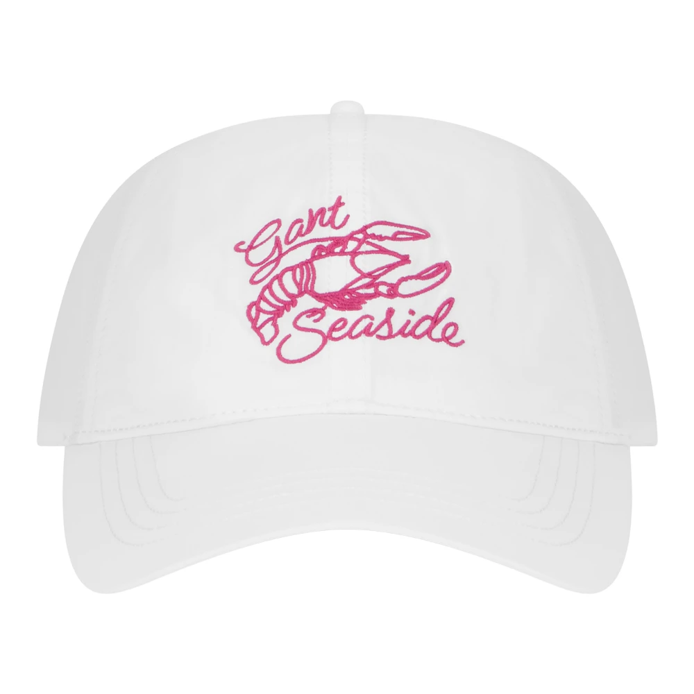 Gant White Hats & Caps, Male, One Size, Cotton Cap With Embroidery