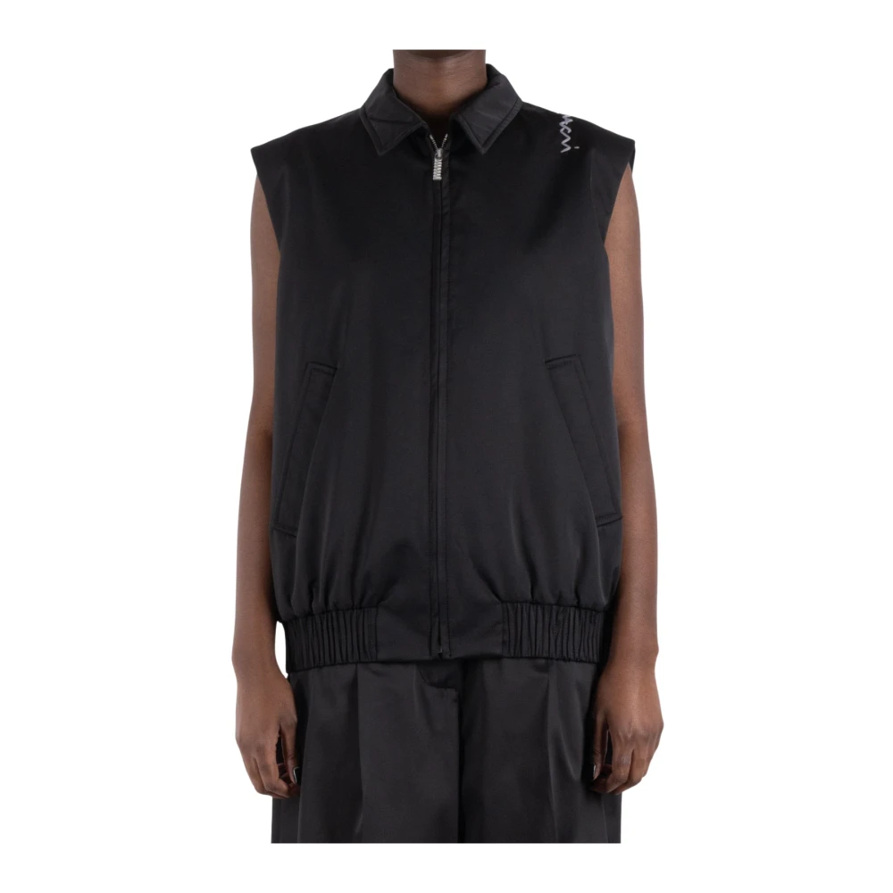 Marni Zwarte Mouwloze Vest met Details Black Dames